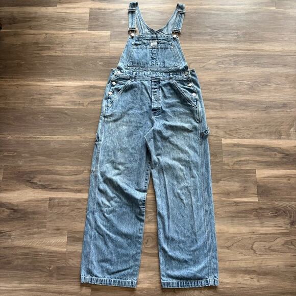 Vintage Calvin Klein Denim Overalls Men's Size M 34x30 Blue Jean Bib Carpenter - Picture 2 of 9